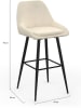 IDOMYA Factory 2er-Set: Barhocker "Olivia" in Creme/ Schwarz - (B)46 x (H)92 x (T)44 cm