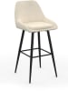 IDOMYA Factory 2er-Set: Barhocker "Olivia" in Creme/ Schwarz - (B)46 x (H)92 x (T)44 cm