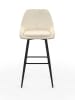 IDOMYA Factory 4er-Set: Barhocker "Olivia" in Creme/ Schwarz - (B)44 x (H)92 x (T)46 cm