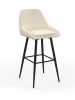 IDOMYA Factory 4er-Set: Barhocker "Olivia" in Creme/ Schwarz - (B)44 x (H)92 x (T)46 cm
