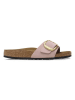 Birkenstock Leder-Pantoletten "Madrid Big Buckle" in Rosa