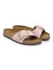 Birkenstock Leder-Pantoletten "Madrid Big Buckle" in Rosa