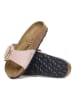 Birkenstock Leder-Pantoletten "Madrid Big Buckle" in Rosa