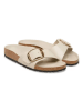 Birkenstock Leren slippers "Madird Big Buckle" crème