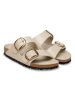 Birkenstock Leren slippers "Arizona Big Buckle" crème