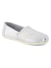 TOMS Leren instappers zilverkleurig