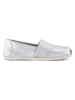 TOMS Leren instappers zilverkleurig