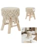 Ethnical Life Hocker in Beige - (B)32 x (H)42 cm