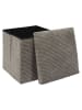 THE HOME DECO FACTORY Hocker w kolorze szarobrązowym ze schowkiem - 38 x 38 x 38 cm