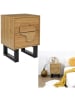 Rétro Chic Nachttisch ''Calypso'' in Hellbraun - (B)40 x (H)55 x (T)35 cm