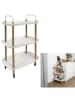 THE HOME DECO FACTORY Keukenwagen "Kaleo" wit/lichtbruin - (B)56 x (H)81 x (D)35,5 cm