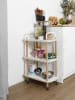THE HOME DECO FACTORY Keukenwagen "Kaleo" wit/lichtbruin - (B)56 x (H)81 x (D)35,5 cm