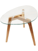 THE HOME DECO FACTORY 2-delige set: bijzettafels naturel/transparant
