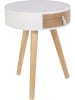 THE HOME DECO FACTORY Stolik nocny "Nora" w kolorze białym - 35 x 46,5 x 35 cm