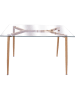 THE HOME DECO FACTORY Eettafel transparant/naturel - (L)115 x (B)75 x (H)75 cm