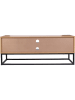 THE HOME DECO FACTORY Szafka RTV "Abbott" w kolorze brązowo-czarnym - 117 x 48 x 39 cm