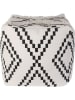 Ethnical Life Poef wit/zwart - (B)45 x (H)45 x (D)45 cm