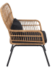 Ethnical Life Outdoor-Sessel "Helsiniki" in Hellbraun - (B)81 x (H)96 x (T)76 cm