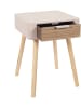 The Home Deco Kids Nachttisch in Natur/ Rosa - (B)35 x (H)48 x (T)37 cm