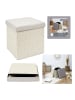Ethnical Life Kruk met opbergruimte beige/grijs - (B)38 x (H)38 x (D)38 cm