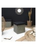 Ethnical Life Kruk met opbergruimte zwart/grijs - (B)38 x (H)38 x (D)38 cm