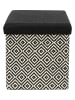 Ethnical Life Kruk met opbergruimte zwart/grijs - (B)38 x (H)38 x (D)38 cm