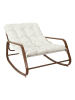Garden Spirit Schaukelstuhl in Creme/ Braun - (H)92 x (H)69 x (T)130 cm