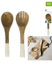 Ethnical Life 2tlg. Salatbesteck-Set in Braun/ Creme - (L)30 cm