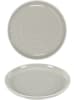 Ethnical Life 12er-Set: Teller "Bicolore" in Grau - Ø 20 cm
