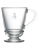 La Rochère France 6er-Set: Kaffeetassen "Abeille" in Transparent - 280 ml