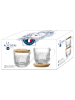 La Rochère France 2er-Set: Kaffeetassen "Ouessant" in Transparent/ Hellbraun - 250 ml
