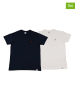 The Time of Bocha 2er-Set: Shirts in Weiß/ Dunkelblau
