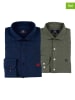 The Time of Bocha Koszule (2 szt.) - Regular fit - w kolorze khaki i granatowym