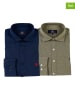 The Time of Bocha 2-delige set: blouses - regular fit - donkerblauw/kaki