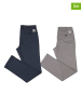 The Time of Bocha 2er-Set: Chinos in Beige/ Blau