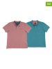 The Time of Bocha 2-delige set: poloshirts turquoise/lichtroze