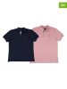 The Time of Bocha 2er-Set: Poloshirts in Rosa/ Dunkelblau