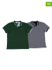 The Time of Bocha 2er-Set: Poloshirts in Grau/ Grün