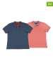 The Time of Bocha 2-delige set: poloshirts blauw/zalmroze