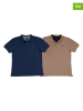 The Time of Bocha 2-delige set: poloshirts beige/donkerblauw