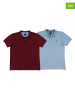 The Time of Bocha 2-delige set: poloshirts bordeaux/lichtblauw