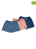 The Time of Bocha 3er-Set: Badeshorts in Dunkelblau/ Beige