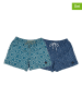 The Time of Bocha 2er-Set: Badeshorts in Blau