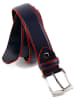 The Time of Bocha Leren riem donkerblauw