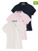 Polo Club 3-delige set: poloshirts crème/lichtroze/donkerblauw