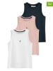 Polo Club 3er-Set: Tops in Weiß/ Dunkelblau/ Rosé