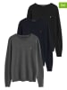 Polo Club 3er-Set: Pullover in Schwarz/ Dunkelblau/ Dunkelgrau