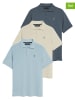 Polo Club 3-delige set: poloshirts blauwgrijs/beige/lichtblauw