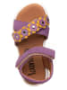 lamino Leren sandalen paars