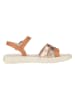 lamino Leren sandalen lichtbruin